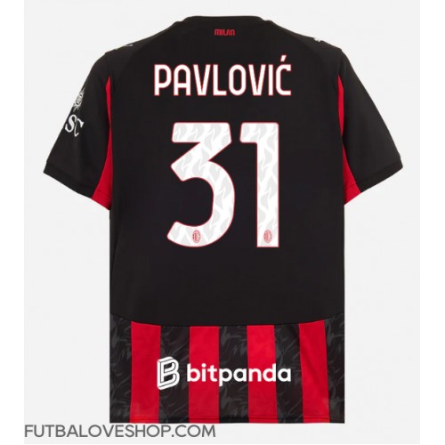 Dres AC Milan Strahinja Pavlovic #31 Domáci 2025-26 Krátky Rukáv